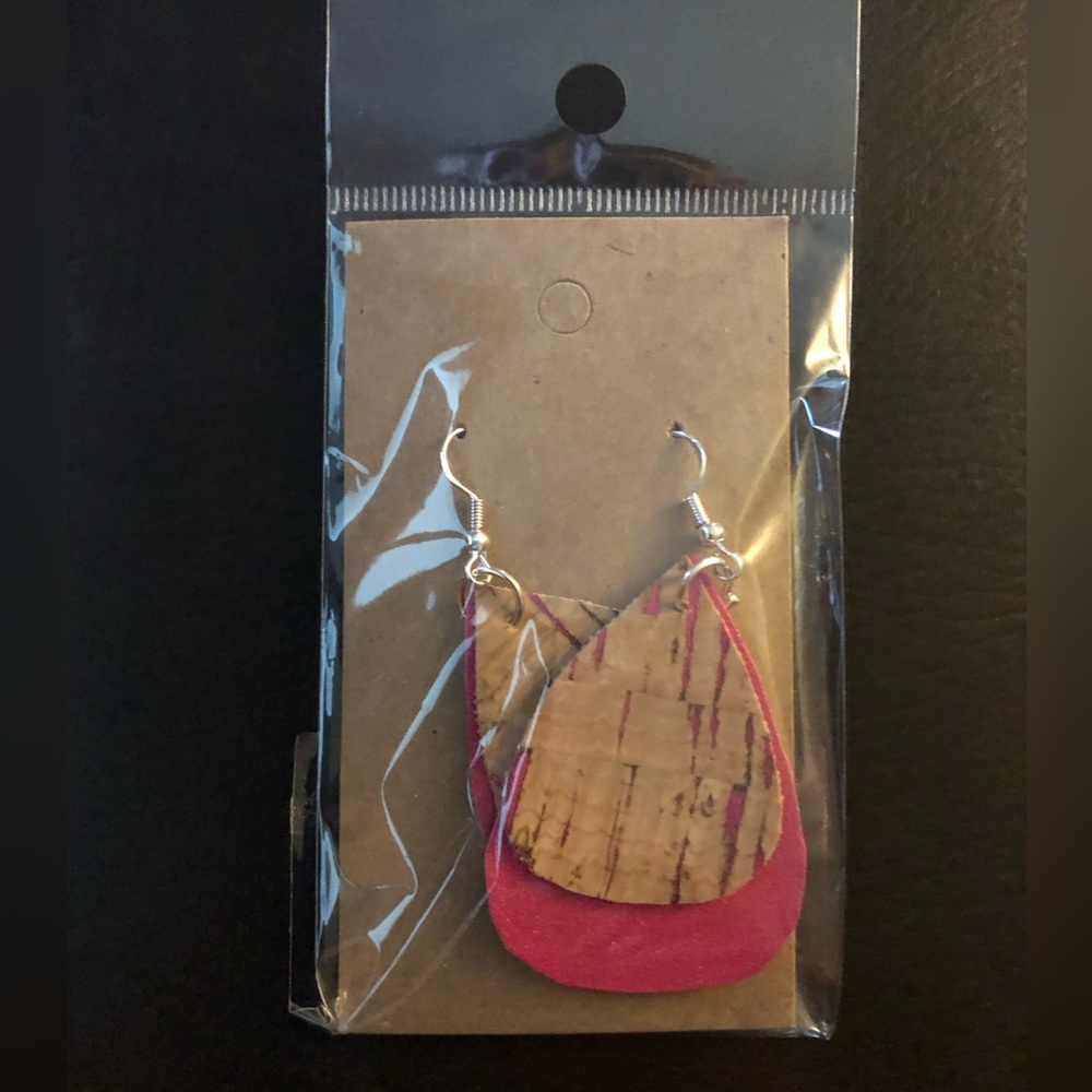 Pink Cork Earrings